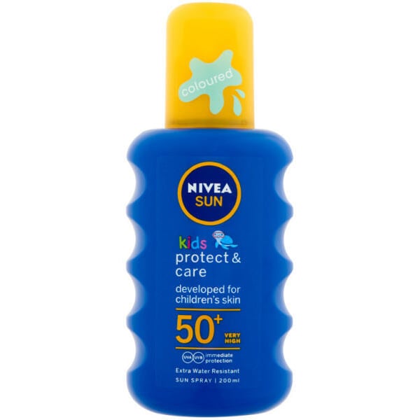 Nivea Sun Kids színezett gyermek napozó spray SPF 50+ vélemény és teszt